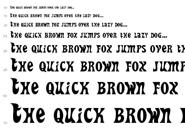 Heavy Heap font waterfall